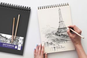 Oxford cahier de croquis, 100 g/m&sup2;, ft A5, noir, 50 feuilles