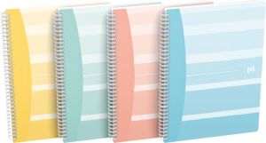 Oxford Iconics spiraalschrift, ft B5, 120 bladzijden, geruit 5 mm, geassorteerde kleuren