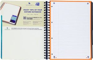 Oxford School Projectbook spiraalschrift, ft A4+, 4-gaats, gelijnd, aqua blauw