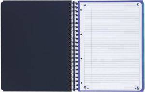 Oxford School Projectbook spiraalschrift, ft A4+, 4-gaats, gelijnd, aqua blauw