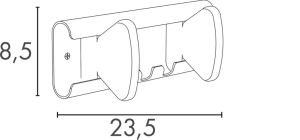 Unilux muurkapstok Aurora, wit, 2 haken