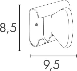 Unilux muurkapstok Aurora, wit, 1 haak