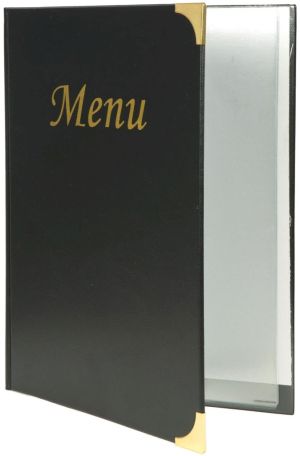 Securit menukaart Basic ft A4, zwart