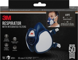 3M masque avec filtres int&eacute;gr&eacute;s, r&eacute;utilisable, offre protection respiratoire A1P2