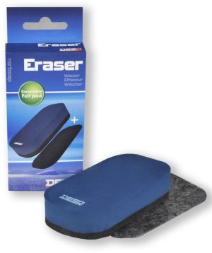Desq magnetische whiteboardwisser + navulling, blauw