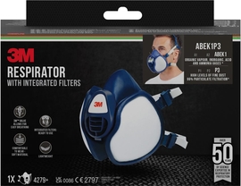 3M masque avec filtres int&eacute;gr&eacute;s, r&eacute;utilisable, offre protection respiratoire ABEK1P3