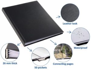 Rillstab showalbum A4 50 tassen, zwart