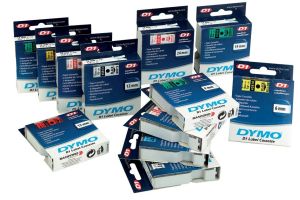 Dymo D1 tape 6 mm, zwart op transparant