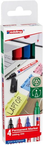 Edding permanent marker 400, 4 stuks ass
