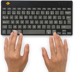 R-Go Compact Break ergonomisch Bluetooth toetsenbord, azerty, zwart