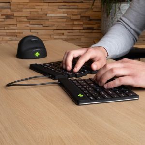 R-Go Split Break ergonomisch Bluetooth toetsenbord, azerty, zwart