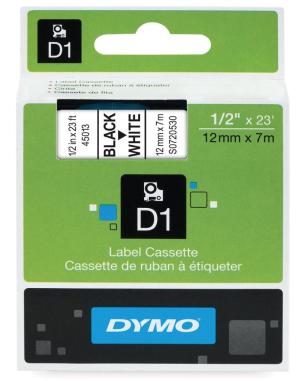 Dymo ruban D1 12mmx7m noir sur blanc (S0