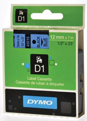 Dymo ruban 12mmx7m noir sur bleu