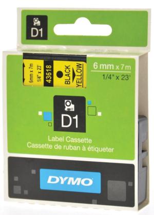 Dymo 5 tapes 19 mm x 7 m. noir/jaune