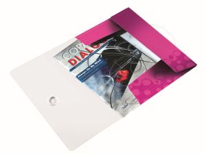 Leitz WOW elastomap met 3 kleppen, uit PP, ft A4, roze