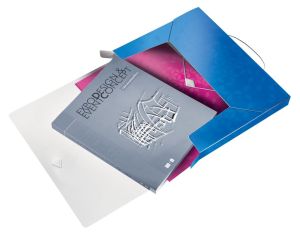 Leitz WOW elastobox ft A4, blauw