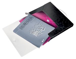 Leitz WOW elastobox ft A4, zwart