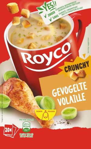 Royco Minute Soup gevogelte met croutons, pak van 20 zakjes