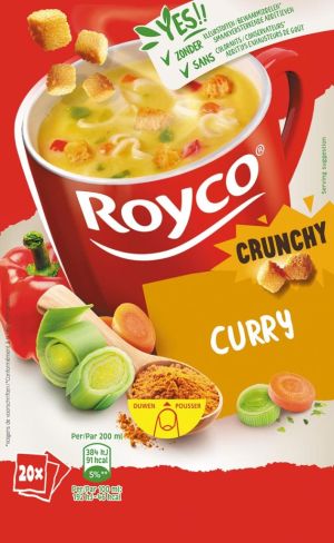 Royco Minute Soup curry met croutons, pak van 20 zakjes