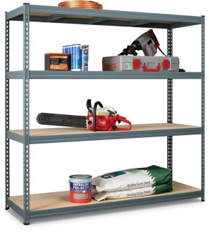 Avasco &eacute;tag&egrave;re Robus 400, ft 180 x 180 x 60 cm, 4 tablettes, en m&eacute;tal, gris