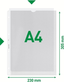 Leitz Premium Showtas A4 geopend, boven en links, 30% gerecycleerd plastic