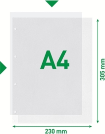 Leitz Premium Showtas A4 geopend, boven en links, 30% gerecycleerd plastic, pak van 100 stuks