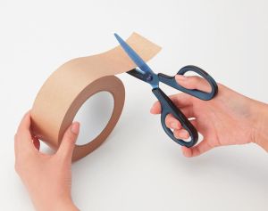 Plus FitCut Curve PREMIUM schaar, 17,5 cm, titanium bladen, blauw, op blister