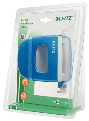 Leitz WOW perforator, 30 blad, blauw, op blister