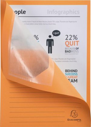 Exacompta pochette coin &agrave; fen&ecirc;tre Forever, paquet de 100 pi&egrave;ces, orange