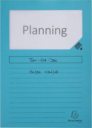 Exacompta pochette coin &agrave; fen&ecirc;tre Forever, paquet de 100 pi&egrave;ces, bleu clair