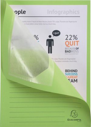 Exacompta pochette coin &agrave; fen&ecirc;tre Forever, paquet de 100 pi&egrave;ces, vert clair