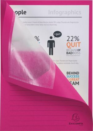 Exacompta pochette coin &agrave; fen&ecirc;tre Forever, paquet de 100 pi&egrave;ces, rose