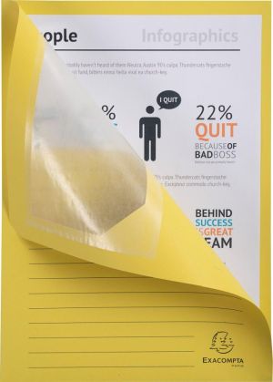 Exacompta pochette coin &agrave; fen&ecirc;tre Forever, paquet de 100 pi&egrave;ces, jaune