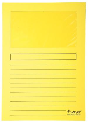 Exacompta Pochette coin à fenêtre jaune,