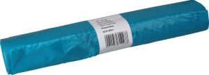 Vuilniszak 20 micron, ft 70 x 110 x 0,2 cm, 120 liter, HDPE recycled, blauw, rol van 25 stuks