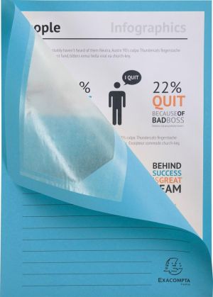 Exacompta L-map Forever, voor ft A4, pak van 25 stuks, lichtblauw