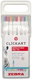 ZEBRA Clickart viltstift, 12 stuks, geassorteerde kleuren