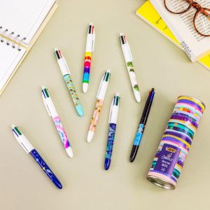 Bic Colours Decors, 4-kleurenbalpen, medium, klassieke inktkleuren, doos van 8 stuks