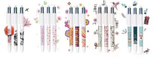 Bic Colours D&eacute;cor Limited Edition 4-kleurenbalpen, medium, klassieke inktkleuren, diverse motieven