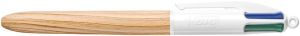 Bic Colours Wood Style, 4-kleurenbalpen, medium, klassieke inktkleuren