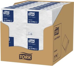 Tork servetten ft 30 x 30 cm, 1-laags, wit, pak van 100 stuks