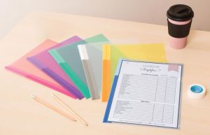 Tarifold pochette coin A4, en PP, couleur assorties