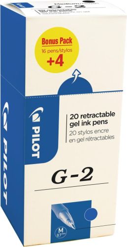 Pilot gelroller G-2 medium, blauw, value pack met 16 + 4 stuks
