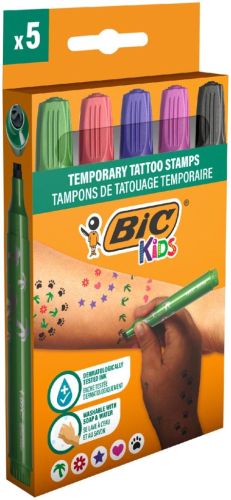 Bic Kids tijdelijke tattoo stempels, assorti, set van 5 stuks