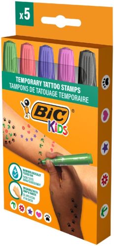 Bic Kids tijdelijke tattoo stempels, assorti, set van 5 stuks