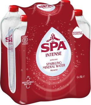 Spa Intense water, fles van 1 liter, pak van 6 stuks