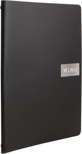 Securit Menukaart leather Raw, ft A4, zwart
