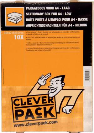 Cleverpack opbergdoos A4, ft 305 x 218 x 55 mm, pak van 10 stuks