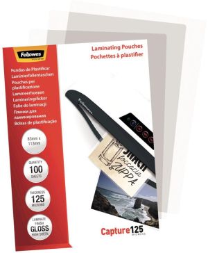Fellowes lamineerhoes Capture125 ft 83 x 113 mm, 250 micron (2 x 125 micron), pak van 100 stuks