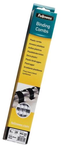 Fellowes plastic bindruggen 6 mm, wit - 